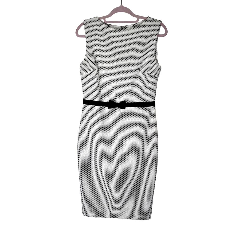 Paper‎ Dolls Sleeveless White & Black Bodycon Back Zipper Pencil Dress Size 10